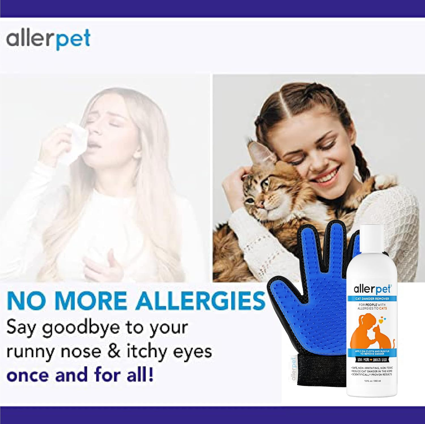 Allerpet® Cat Dander Remover & Grooming Gloves